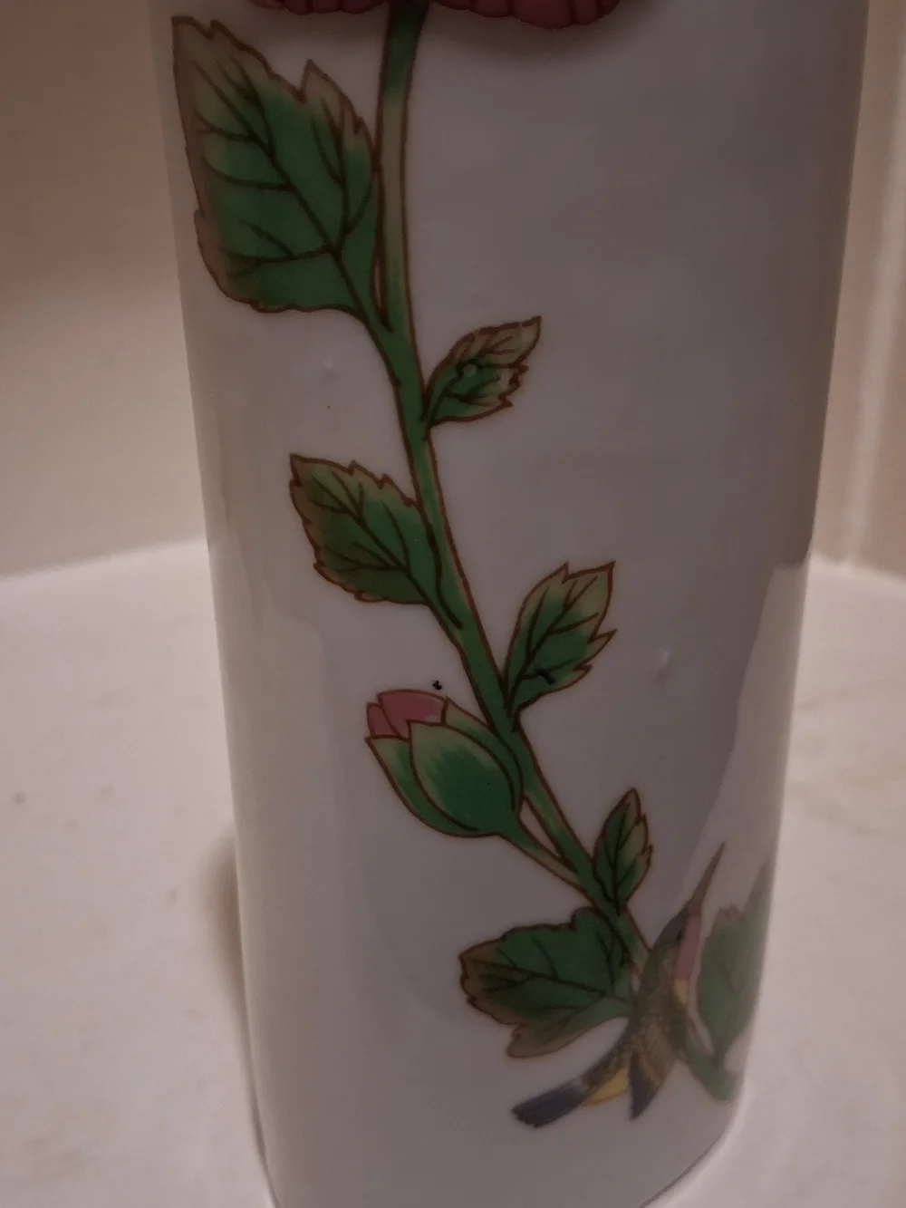 Vintage JSNY Porcelain Hummingbird Vase
